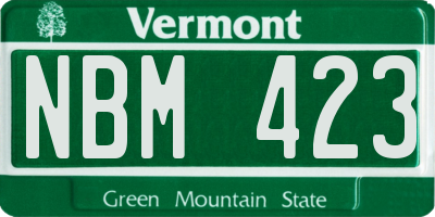 VT license plate NBM423