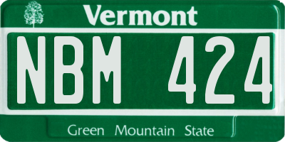 VT license plate NBM424