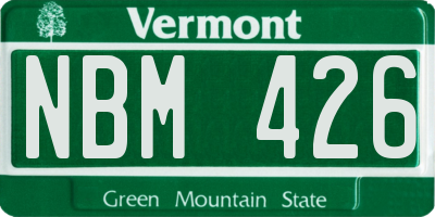 VT license plate NBM426