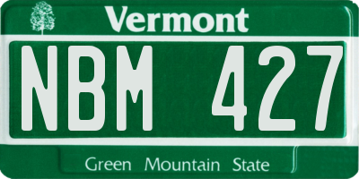 VT license plate NBM427