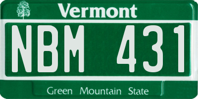 VT license plate NBM431