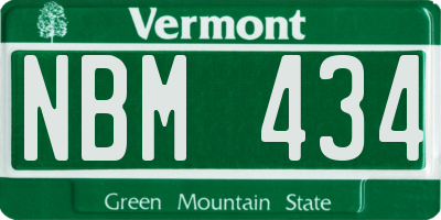 VT license plate NBM434