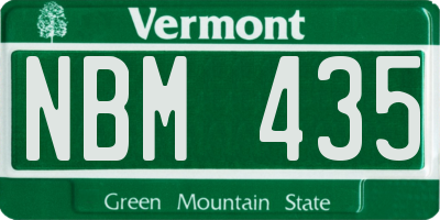 VT license plate NBM435