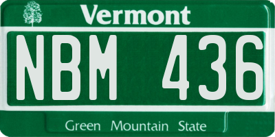 VT license plate NBM436