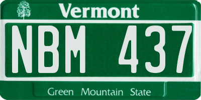 VT license plate NBM437