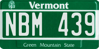VT license plate NBM439