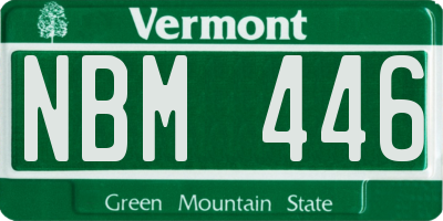 VT license plate NBM446