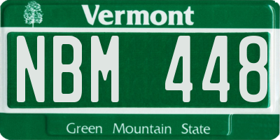 VT license plate NBM448