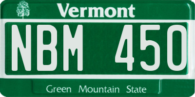 VT license plate NBM450