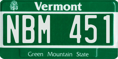 VT license plate NBM451