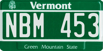 VT license plate NBM453
