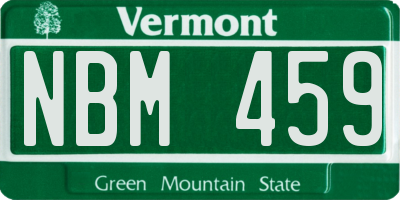 VT license plate NBM459