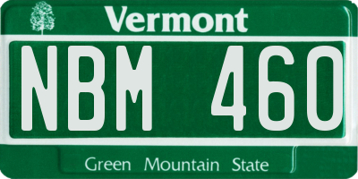 VT license plate NBM460