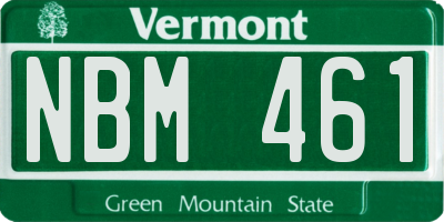 VT license plate NBM461