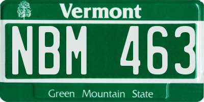VT license plate NBM463