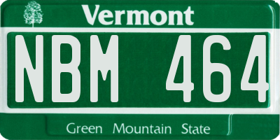 VT license plate NBM464
