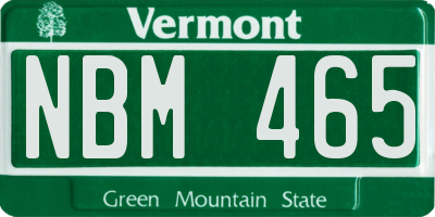VT license plate NBM465