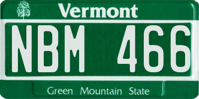 VT license plate NBM466