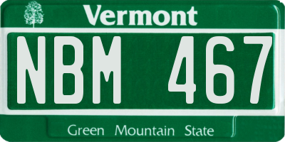 VT license plate NBM467