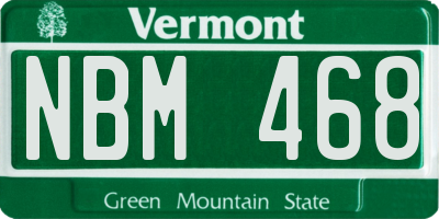 VT license plate NBM468