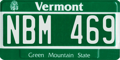 VT license plate NBM469