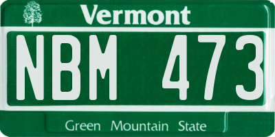 VT license plate NBM473