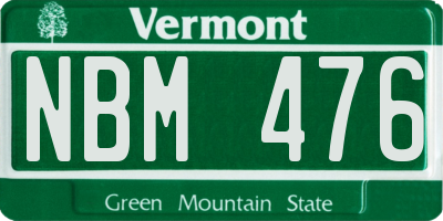 VT license plate NBM476