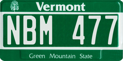 VT license plate NBM477