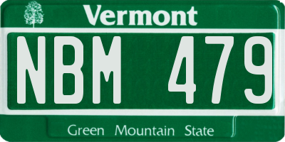 VT license plate NBM479