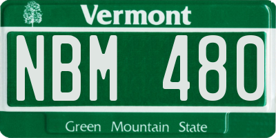 VT license plate NBM480