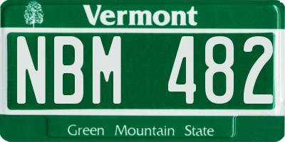 VT license plate NBM482