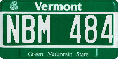 VT license plate NBM484