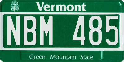 VT license plate NBM485