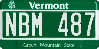 VT license plate NBM487