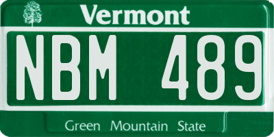VT license plate NBM489