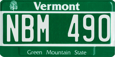 VT license plate NBM490