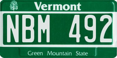 VT license plate NBM492
