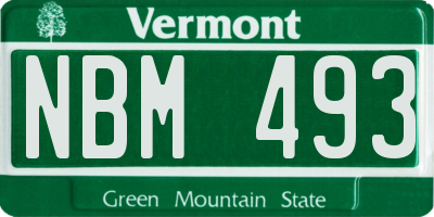 VT license plate NBM493