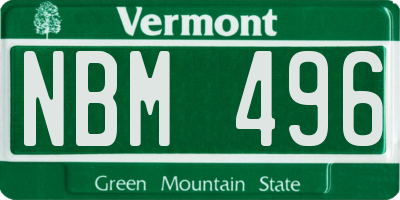 VT license plate NBM496