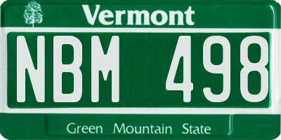 VT license plate NBM498
