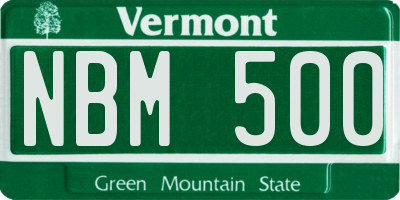 VT license plate NBM500