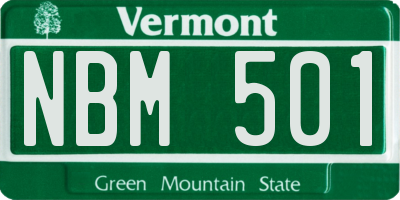 VT license plate NBM501