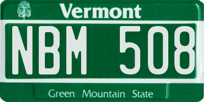 VT license plate NBM508
