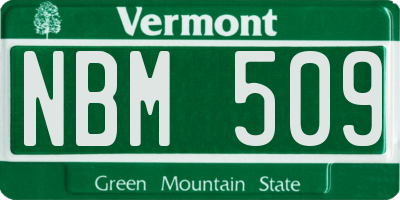 VT license plate NBM509