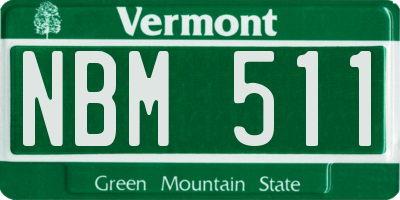 VT license plate NBM511