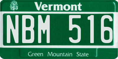 VT license plate NBM516