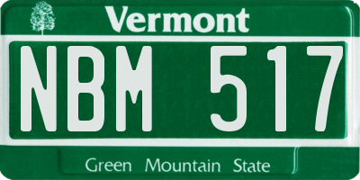 VT license plate NBM517