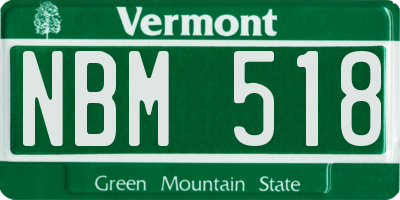 VT license plate NBM518