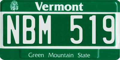 VT license plate NBM519