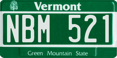 VT license plate NBM521